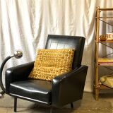 Black skai armchair from the 50s and 60s