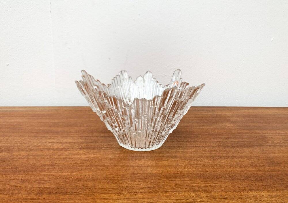 Mid-Center Finnish Revontulet Glass Bowl by Tauno Wirkkala for Humppila