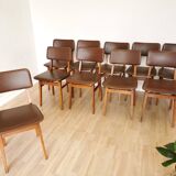 Vintage STOL Kamnik Dining Chair: 1970s Yugoslavian Mid-Century Leather Bis