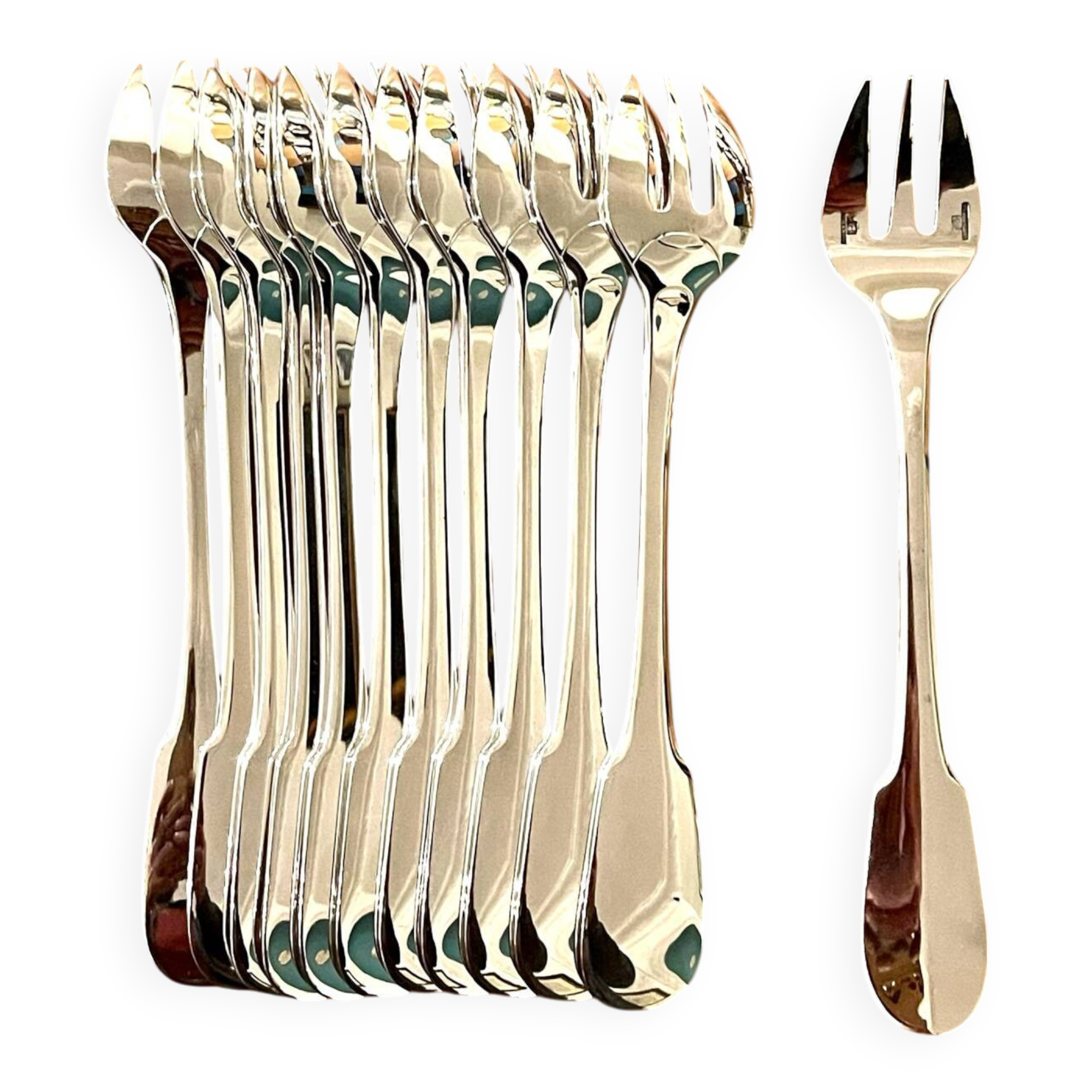 Christofle Cluny 12 oyster and shellfish forks