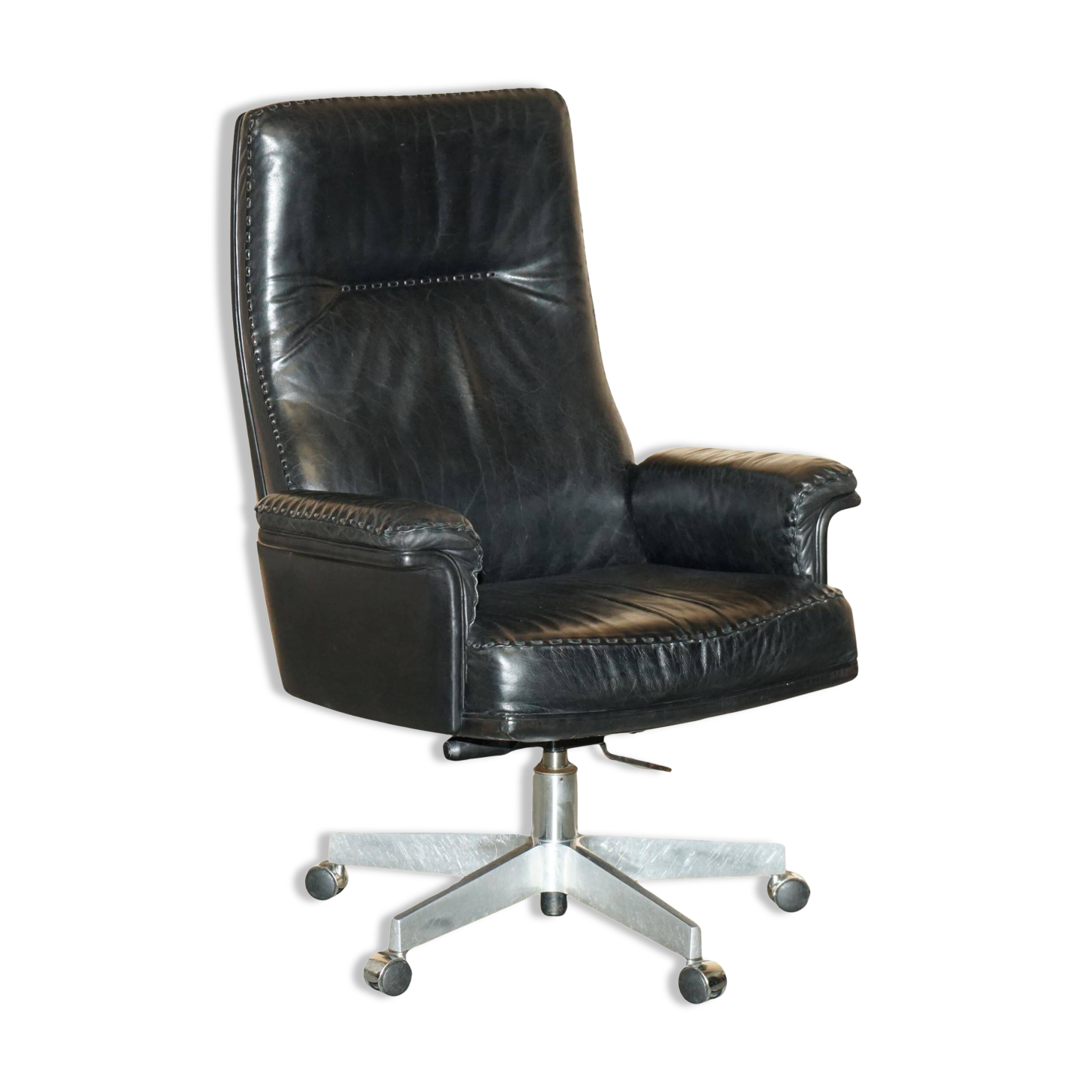 Vintage executive swivel office chair De Sede DS35 - mid-century leather