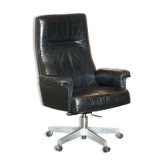 Chaise pivotante de bureau exécutive De Sede DS35 vintage cuir - milieu du siècle
