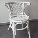 White rattan table and chairs set.
