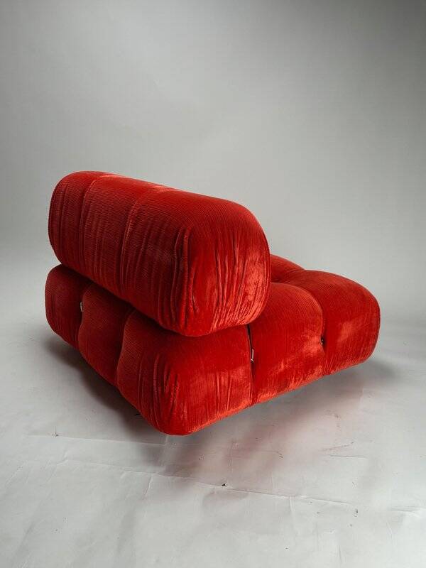 Vintage Modular Sofa in Original Velvet by Mario Bellini for C&B Italia, 1973, Set of 2