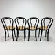Set of 4 Bentwood and Cane Cafe Dining Chairs, 1990s