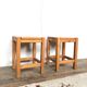Pair Tabouret wears tripod plant solid wooden sofa tip 1950 Vintage furniture decoration