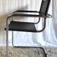 Design chair chrome metal and leather - 80s/90s