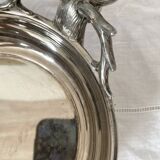Silver plate with deer heads