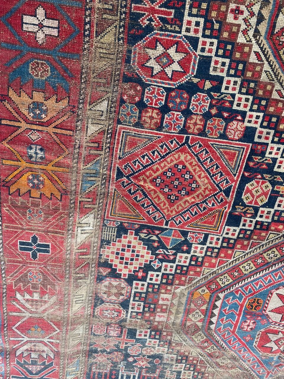 Antique carpet chirwan daghistan handmade 177x350 cm