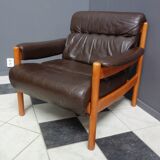 Brown Leather armchair 1970s
