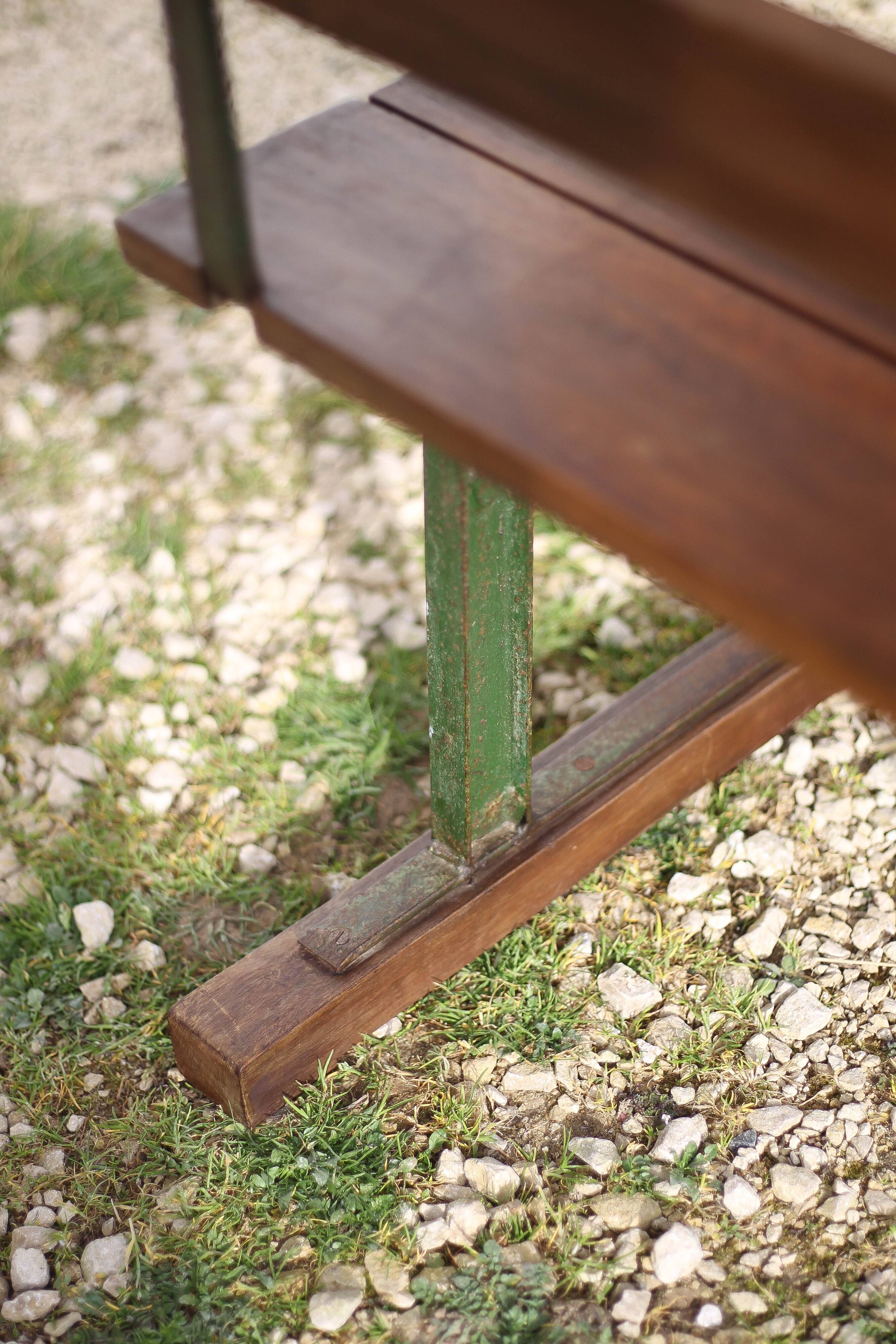 Vintage desk, wooden and metal children's desk, school desk
