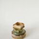 Vide-poche en albâtre, forme pique, beige et marron, 1970