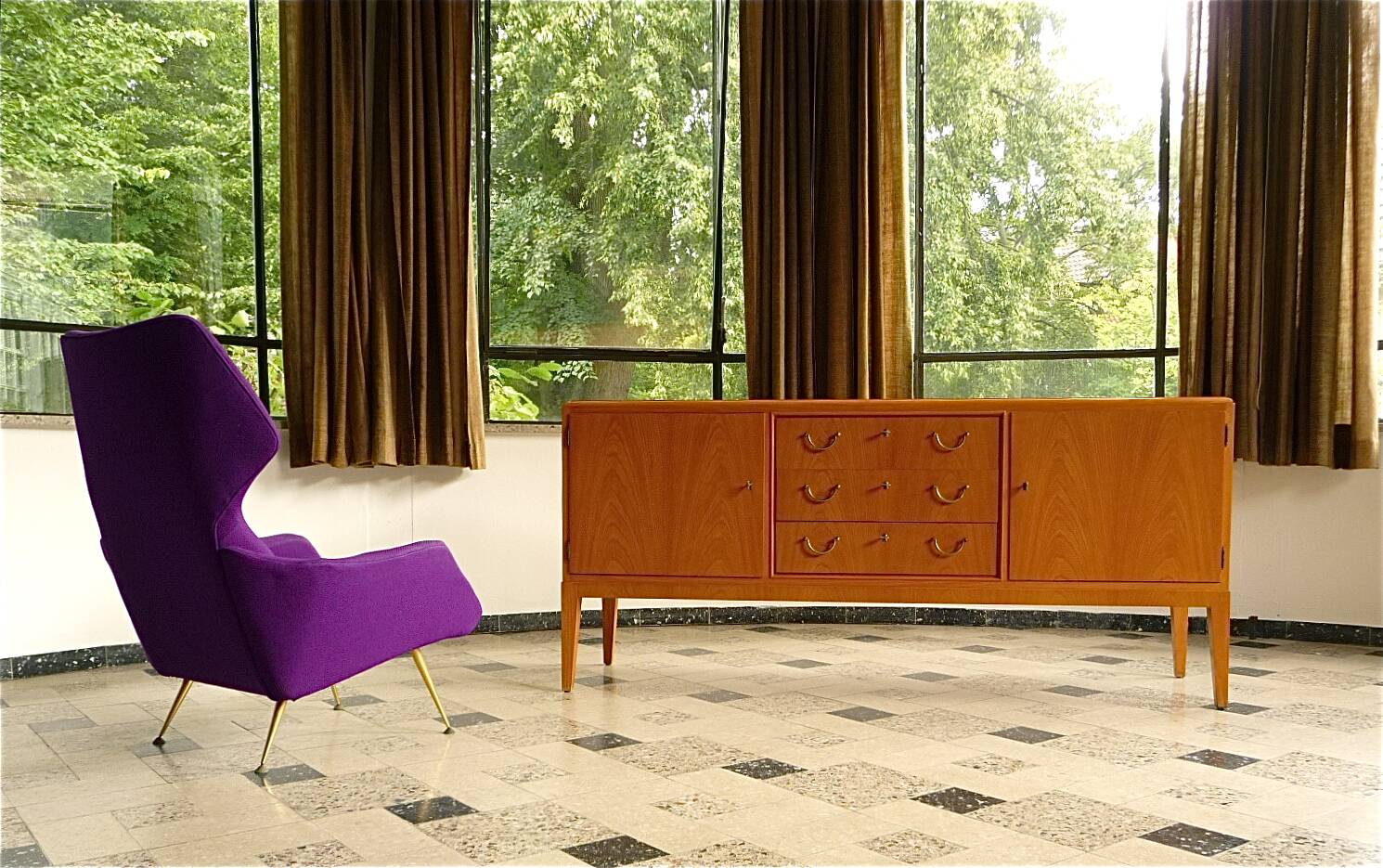 Rare Wingback Lounge Chair by Rudolf B. Glatzel for Alfred Kill, Germany 1950s