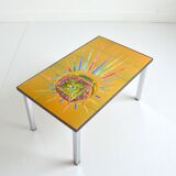 Coffee table / End table / Vintage hand-painted ceramic 1960