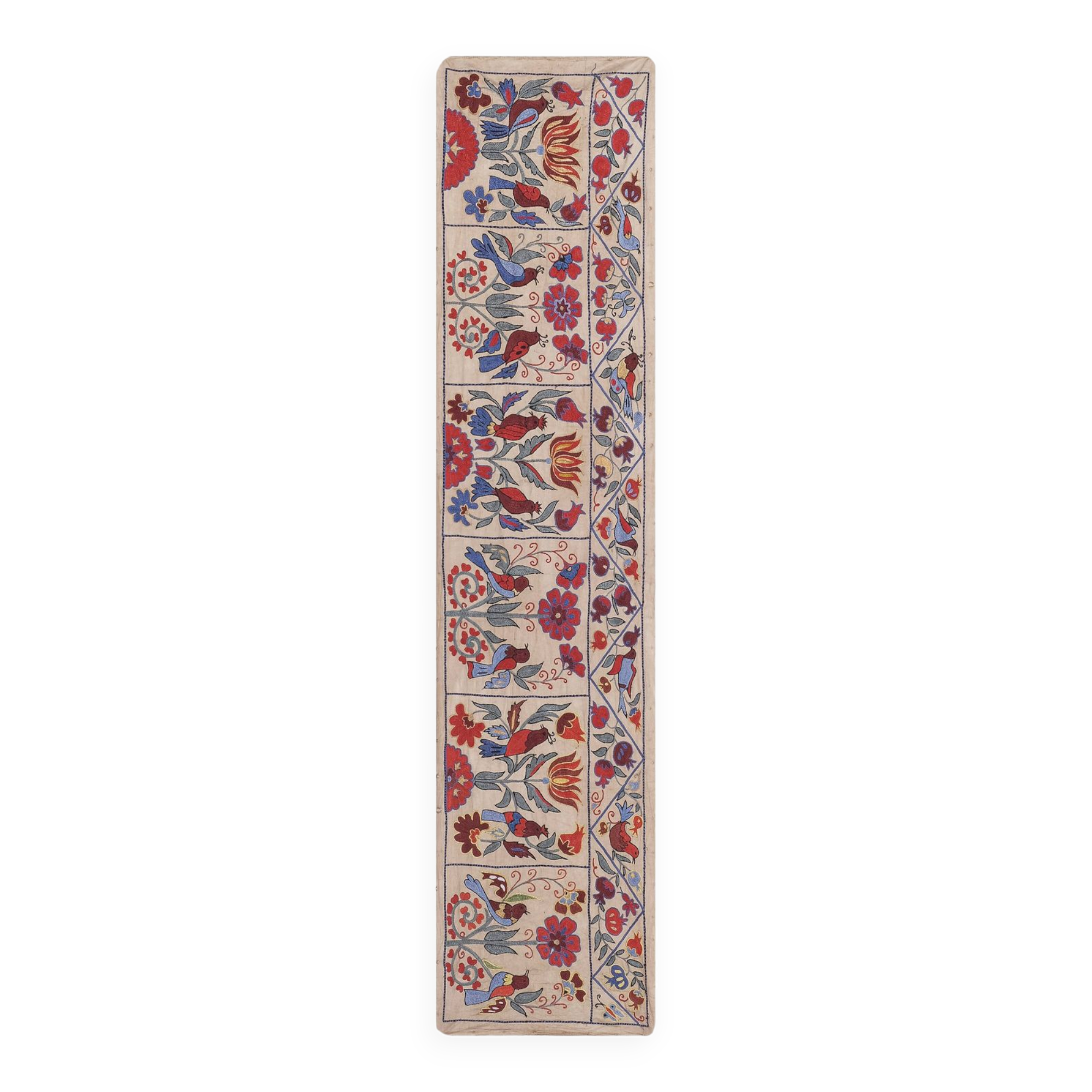 Hand knotted rug, vintage Turkish rug 45x190 cm