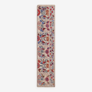 Hand knotted rug, vintage Turkish rug 45x190 cm