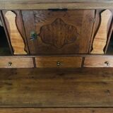 Oak scribane chest of drawers