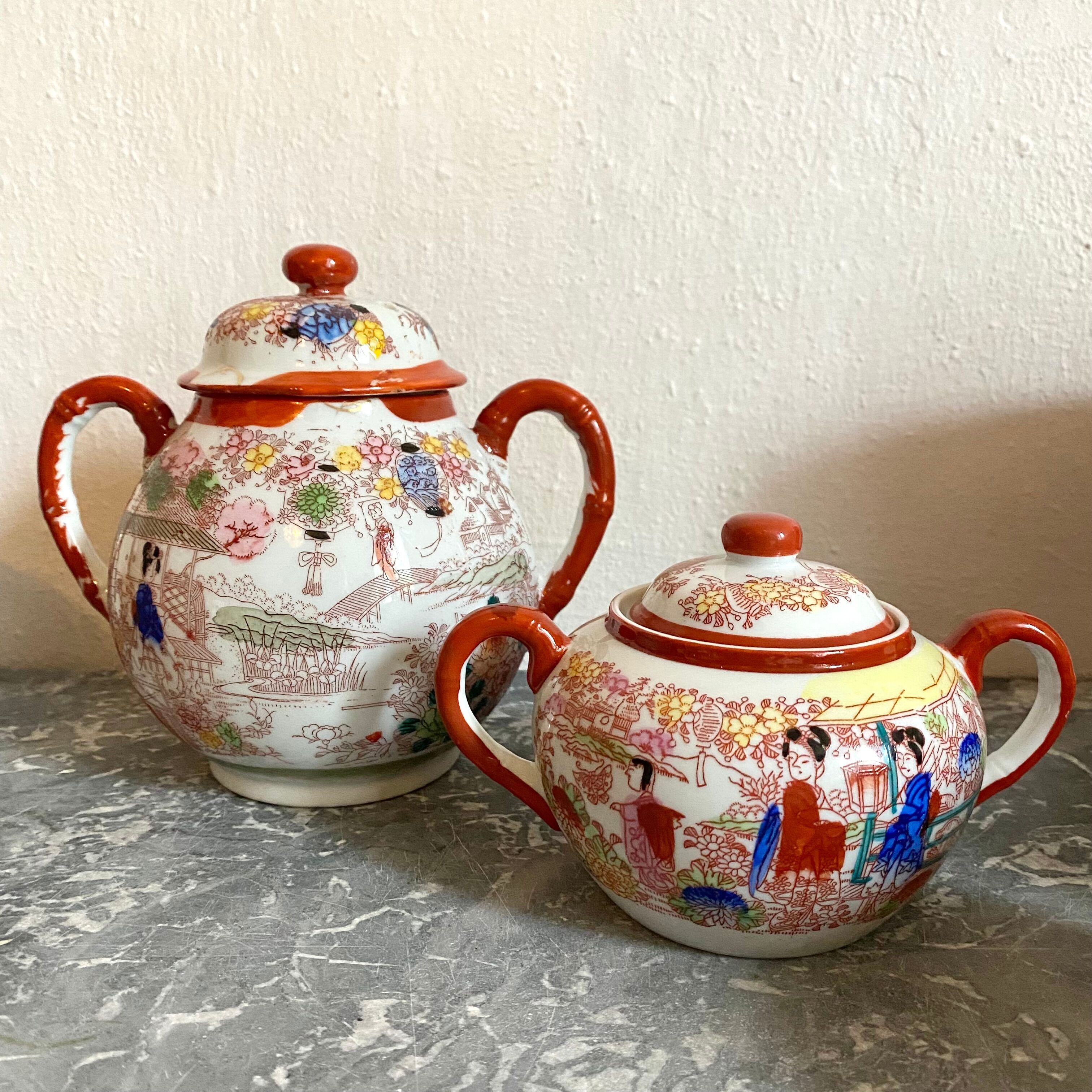 Old Japanese tea set 29 pieces