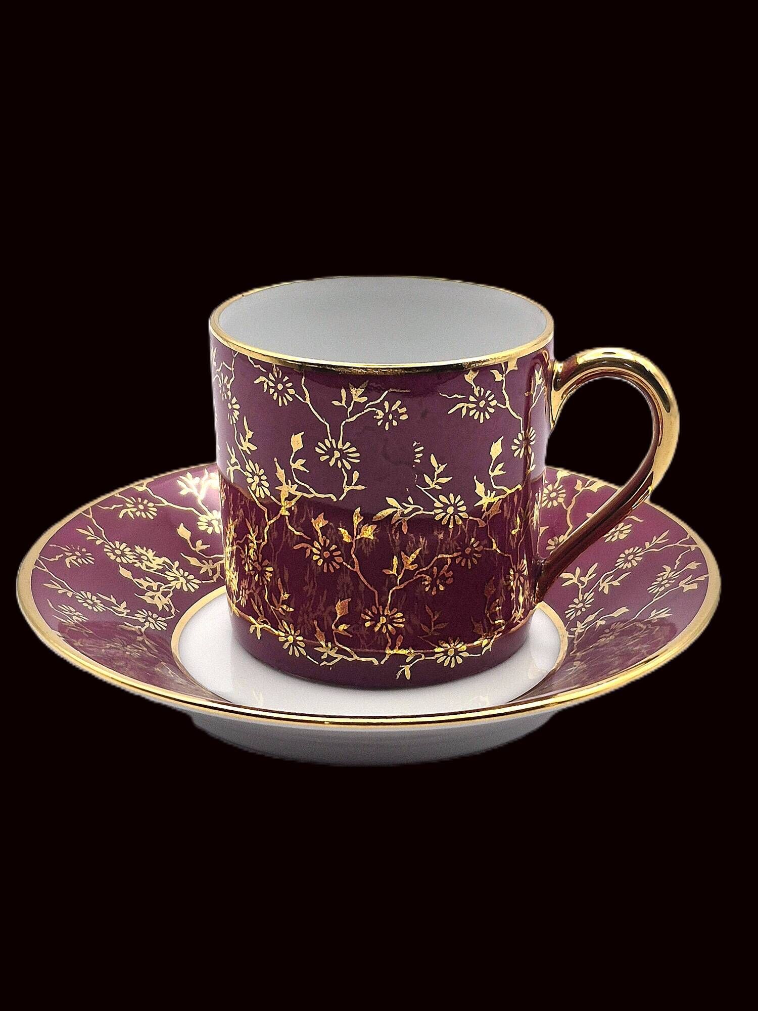Set of 6 multicoloured moka cups in Limoges fine porcelain.