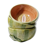 3 earthenware bowls with melon decoration, vintage 1980s.