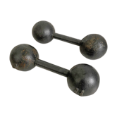 Pair of dumbbells 4 kilos vintage cast iron 50