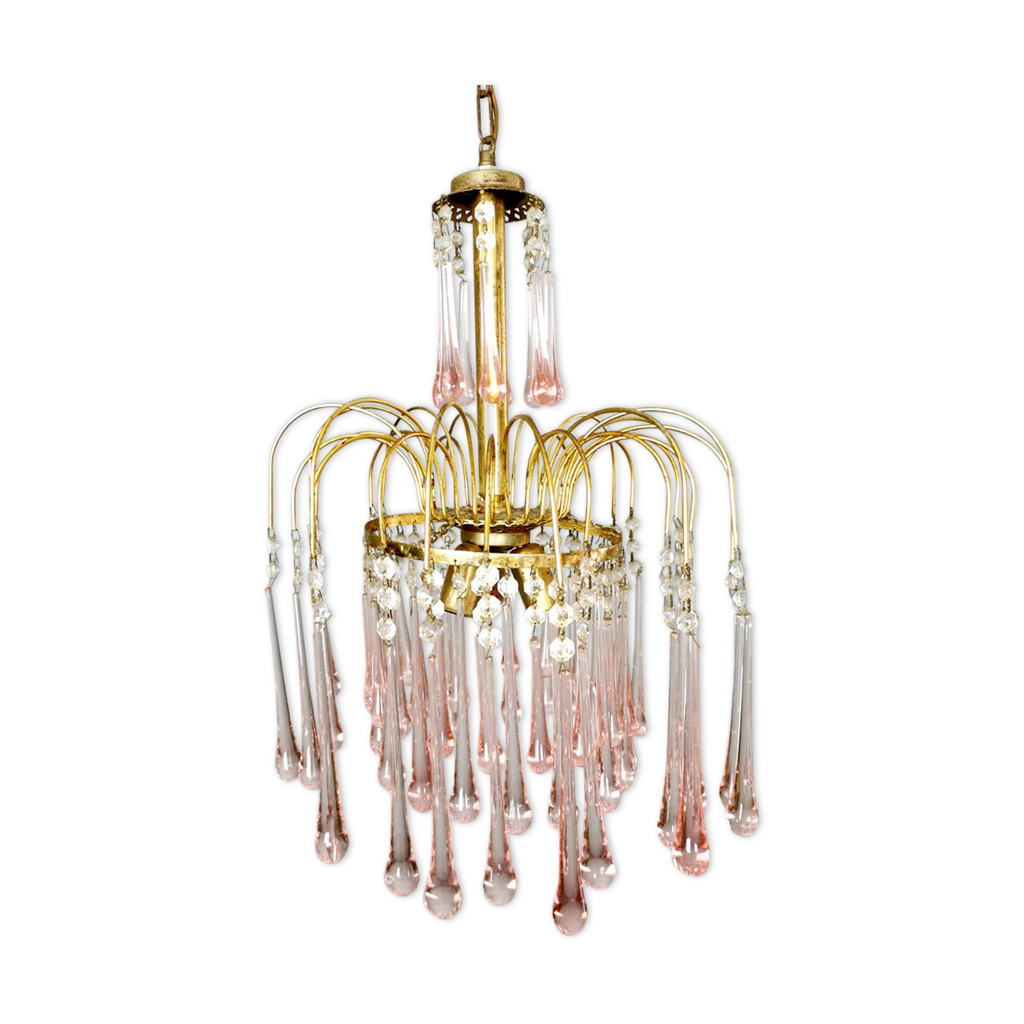 Lustre vintage en verre de Murano de conception italienne par Paolo ...