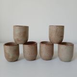 Set of 6 stoneware egg cups