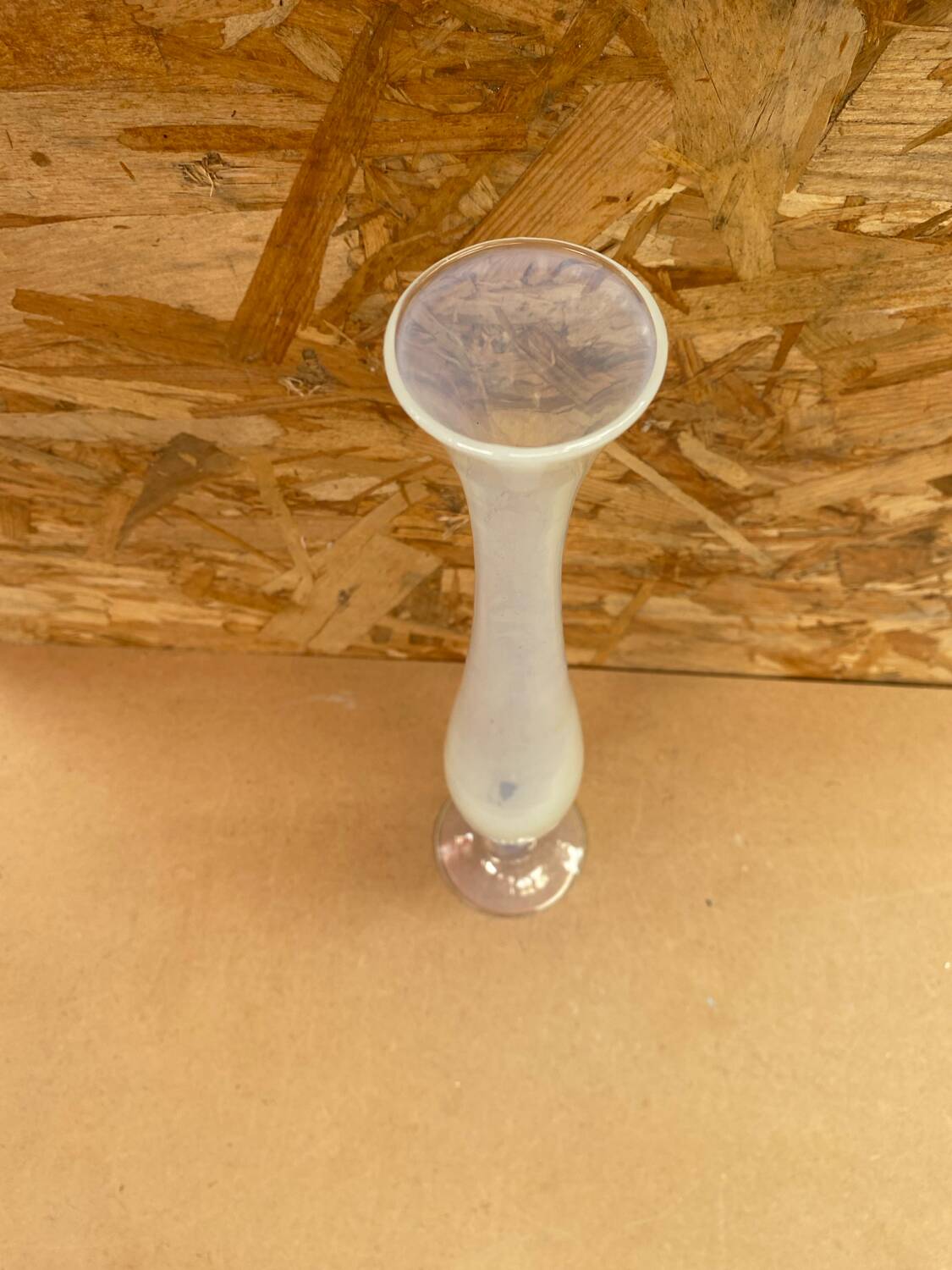 Antique White Opaline Soliflore Vase With Vintage Reflections