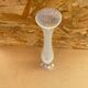 Ancien Vase Soliflore Opaline Blanche Avec Reflets Vintage
