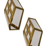 Brass Glass Sconces Set of 2 1970’s