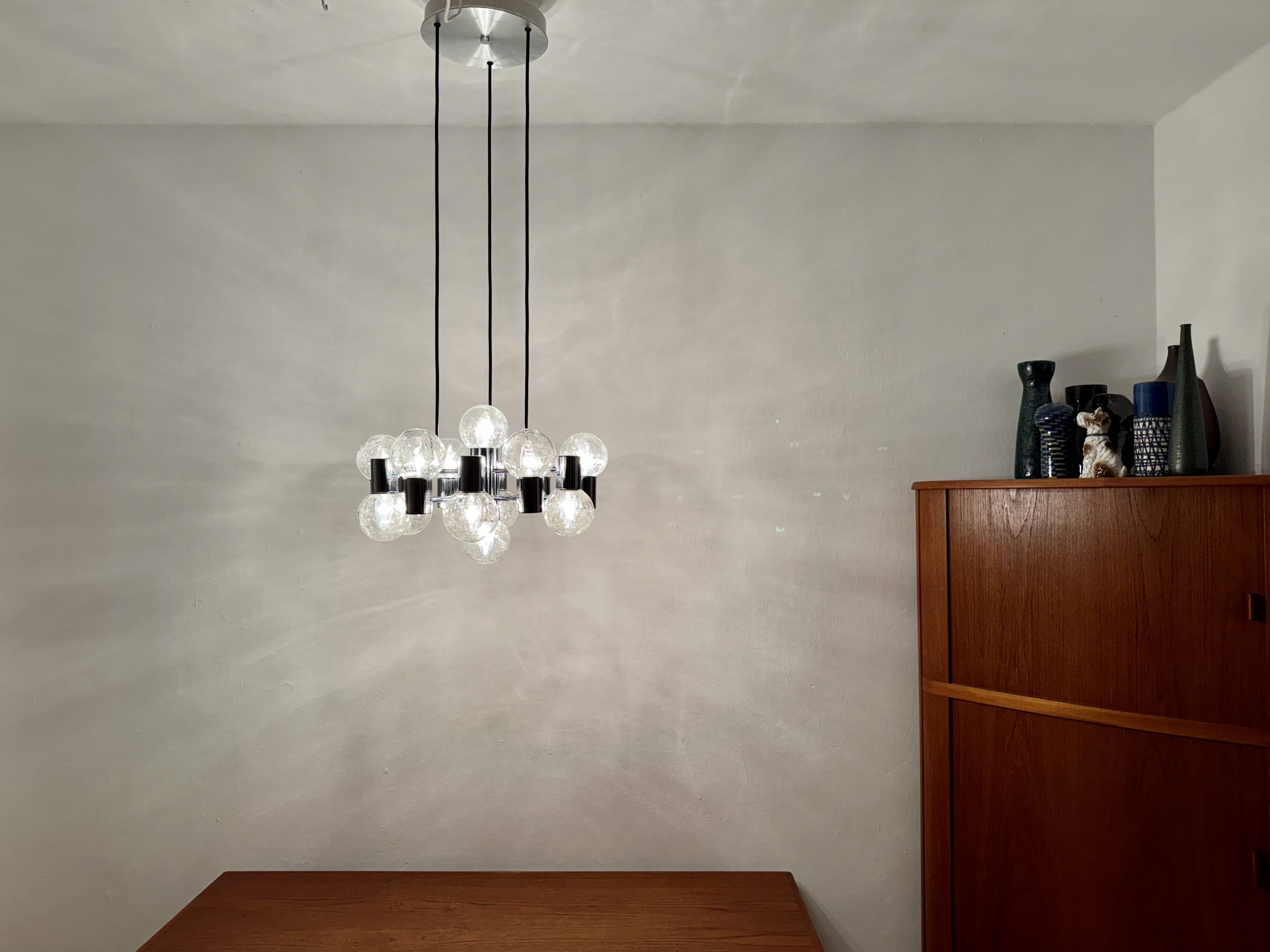 Chromed 1970s Sputnik Chandelier by Doria
