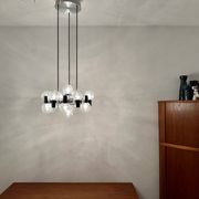 Lustre Spoutnik chromé par Doria, années 1970