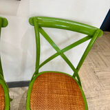Vintage green bistro chair pairs