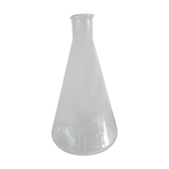 Old conical laboratory bottle