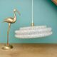 Vintage XXL glass pendant light from Clichy White