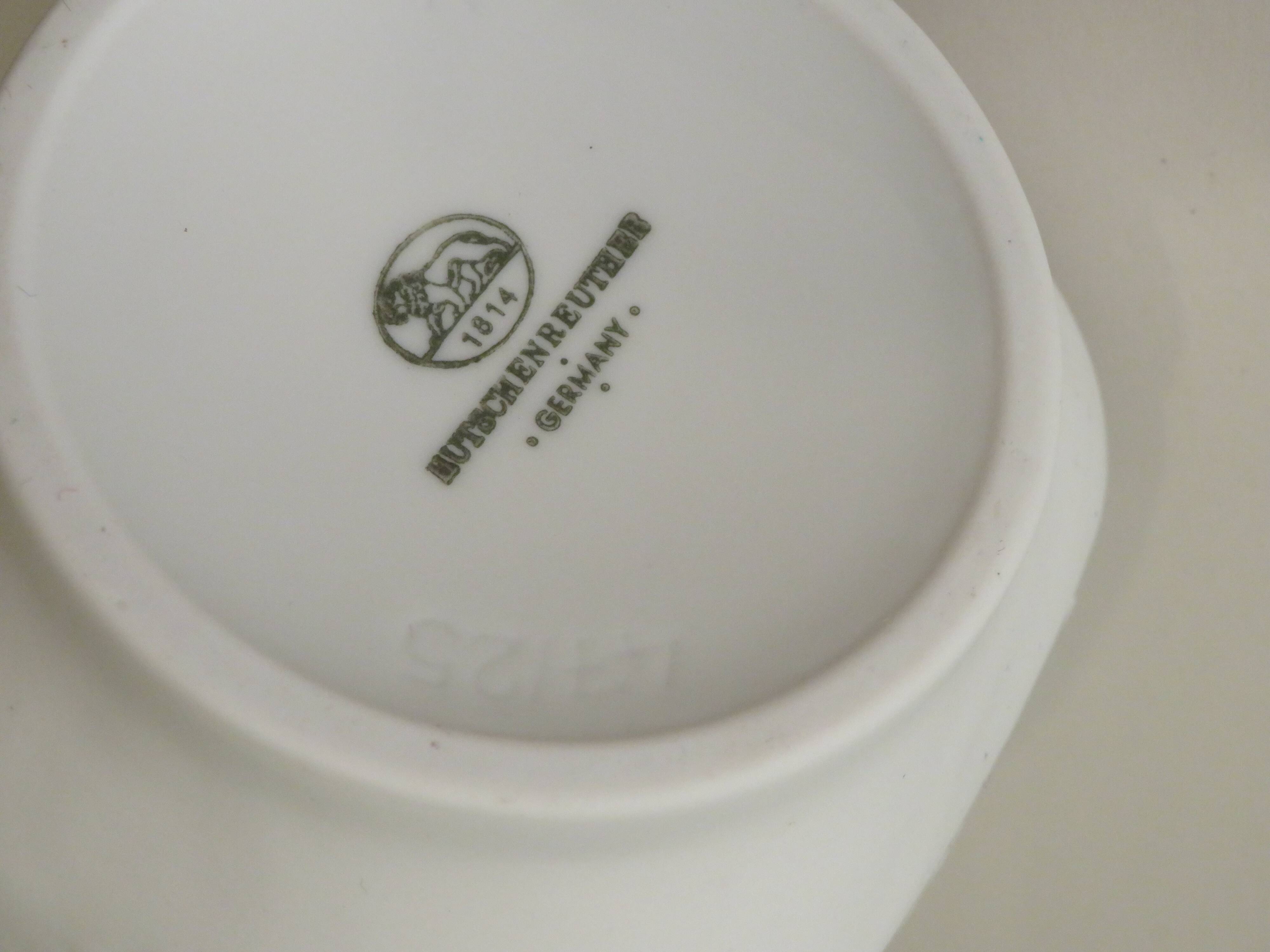 White biscuit vase with floral motif in relief, Hutschenreuther, Germany 1970