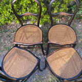 4 Napoleon III blackened wooden chairs