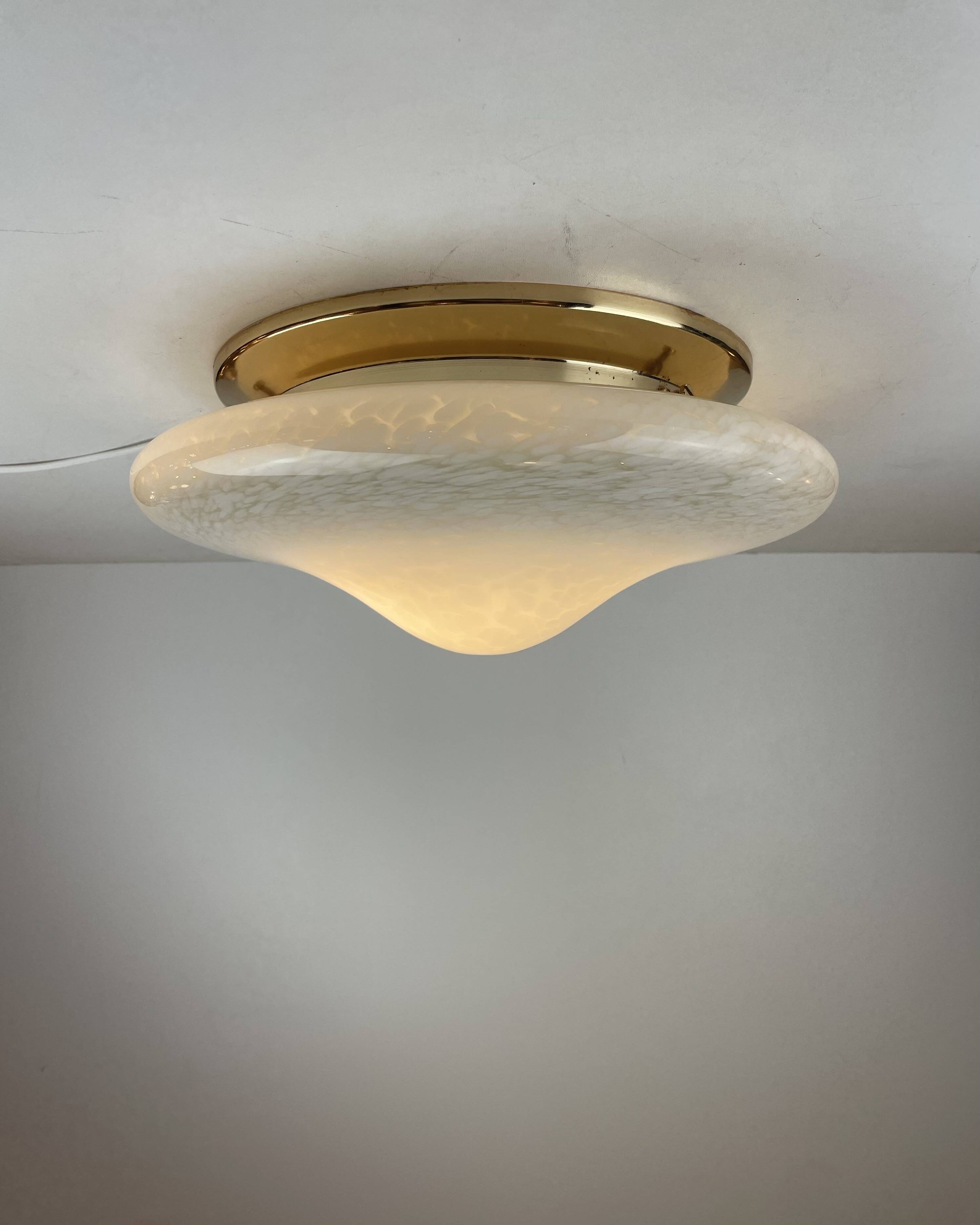 Maculato Murano Glass Ceiling Lamp, Italy, 1980s