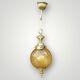 Suspension boule style Hollywood Regency en verre texturé et laiton doré