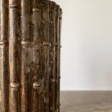 Silver vase bamboo pattern vegetale