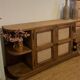Unique old TV cabinet in raw solid oak.