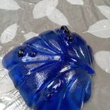 Bol Bleu cobalt forme de feuille