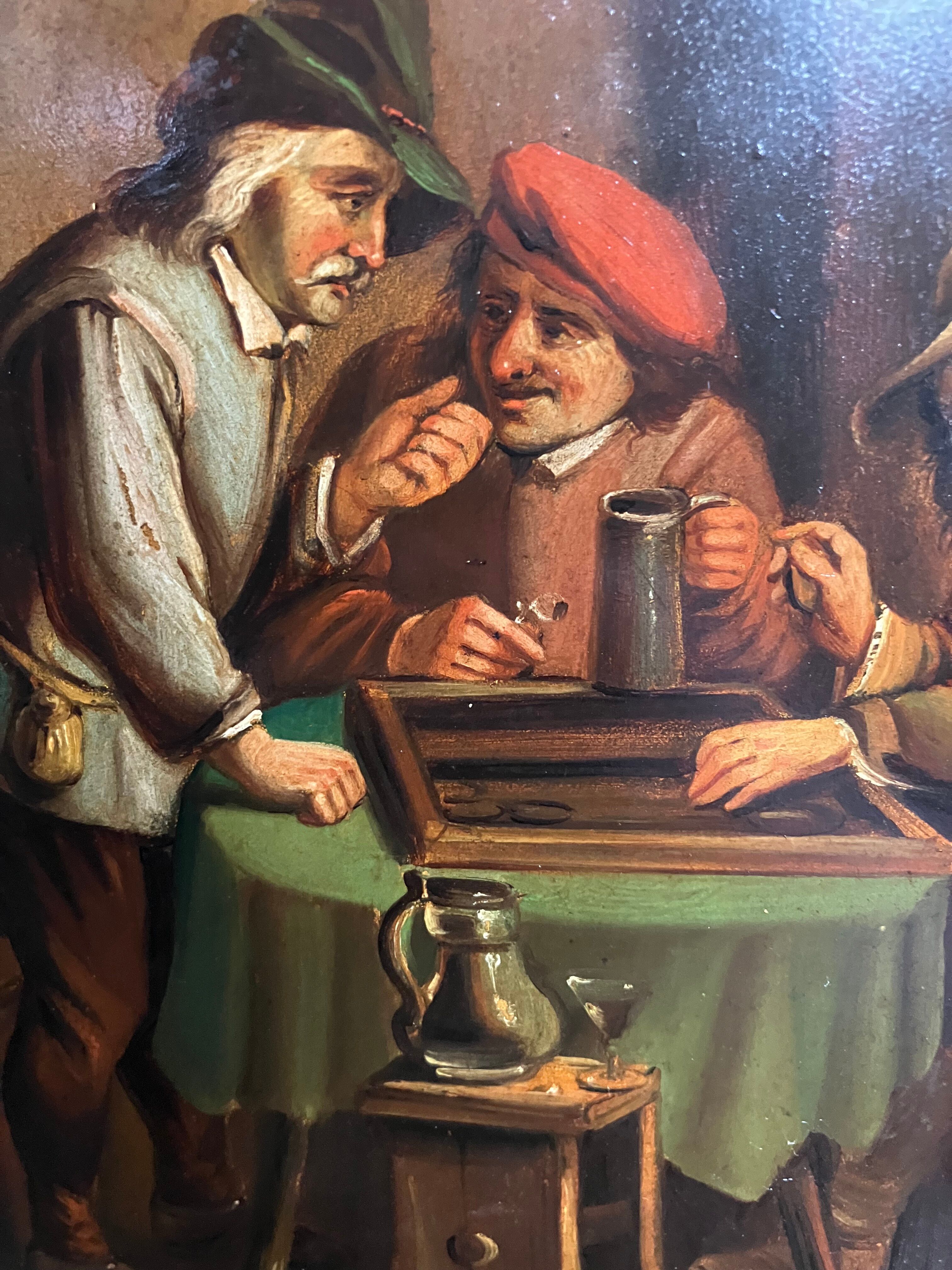 Painting on copper XIXth players