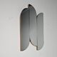 Sculptural wall mirror with brass edges, Italy, 1970s