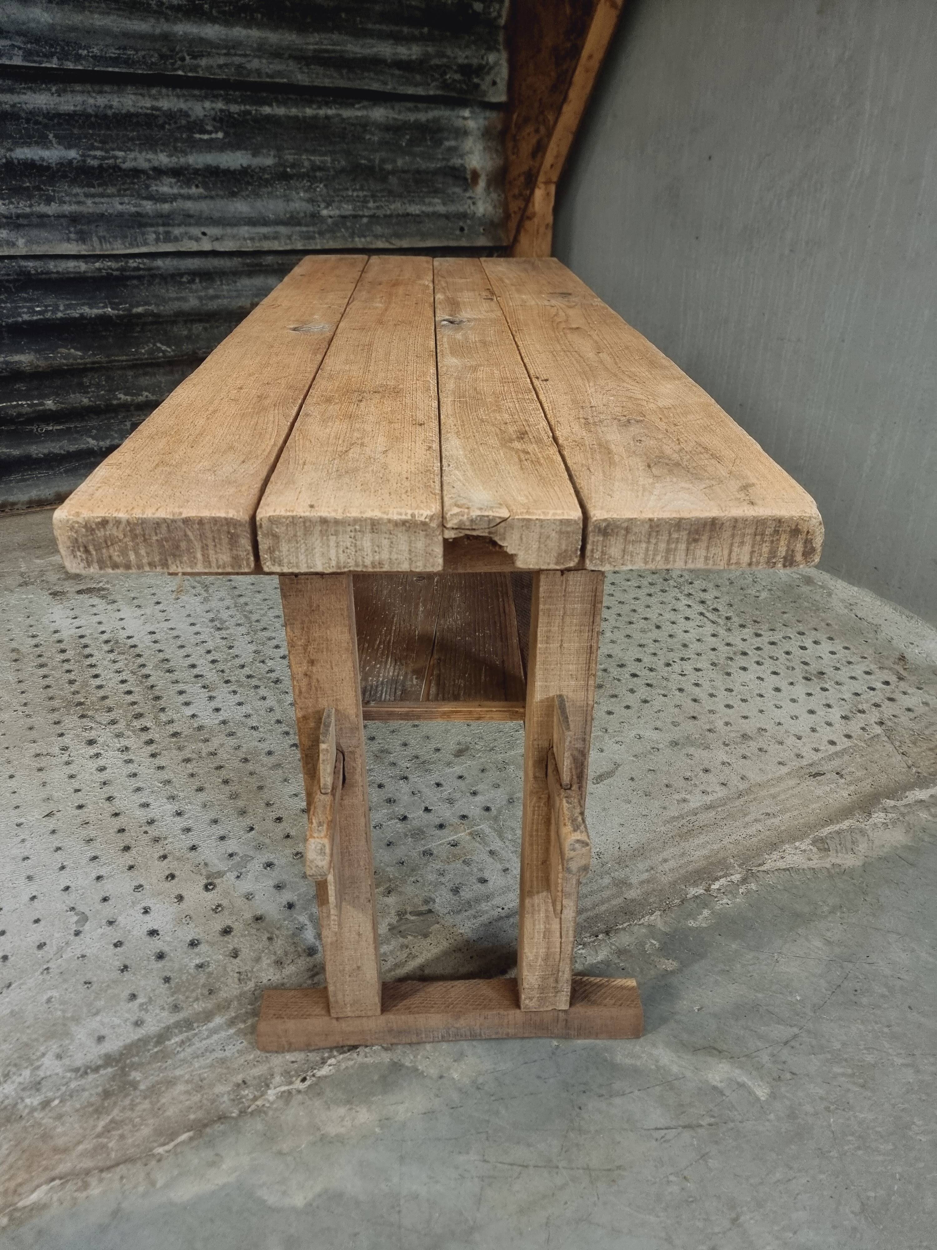 Old workbench side table bathroom furniture oak/beech 60x160cm