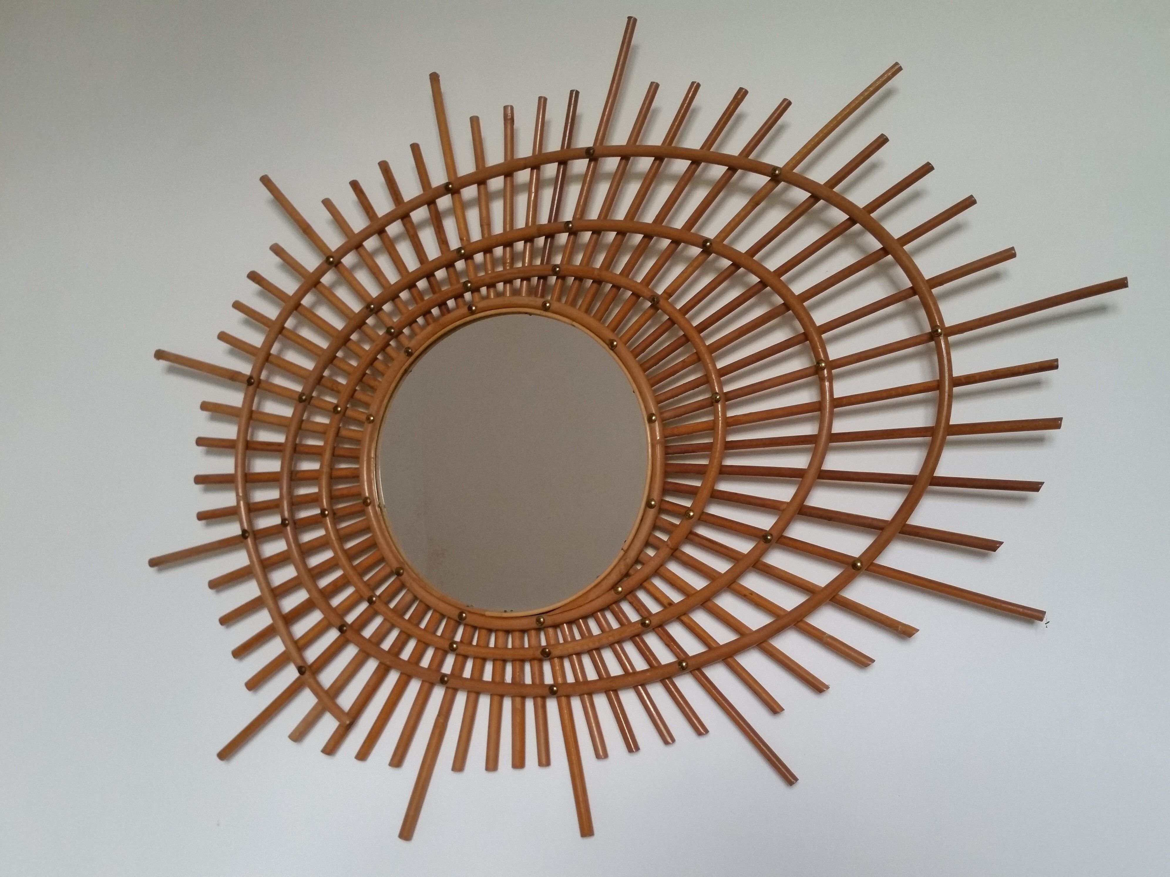 Miroir en rotin