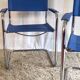 Bauhaus design "cantilever" armchair in blue leather – 80s