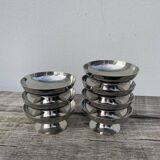 7 stainless steel cups 1970