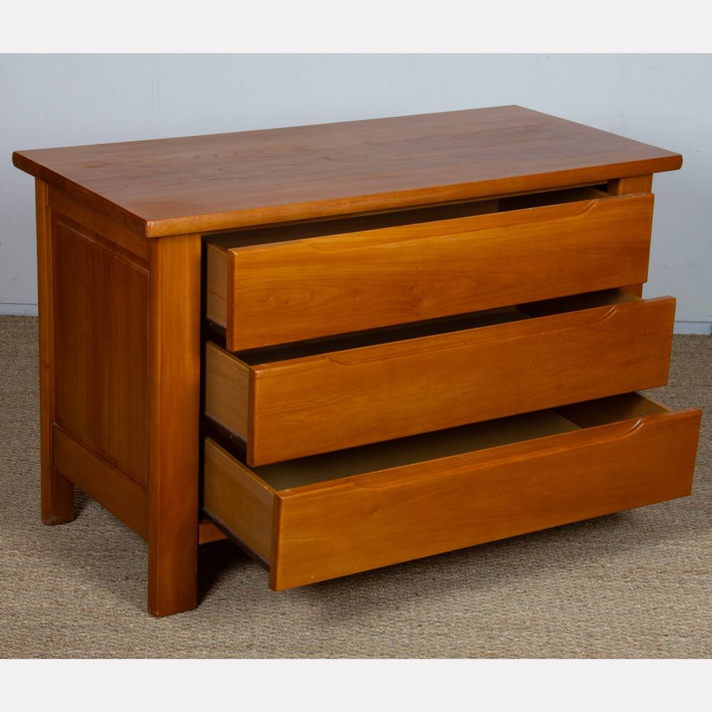 Vintage chest of drawers in solid elm, 1980