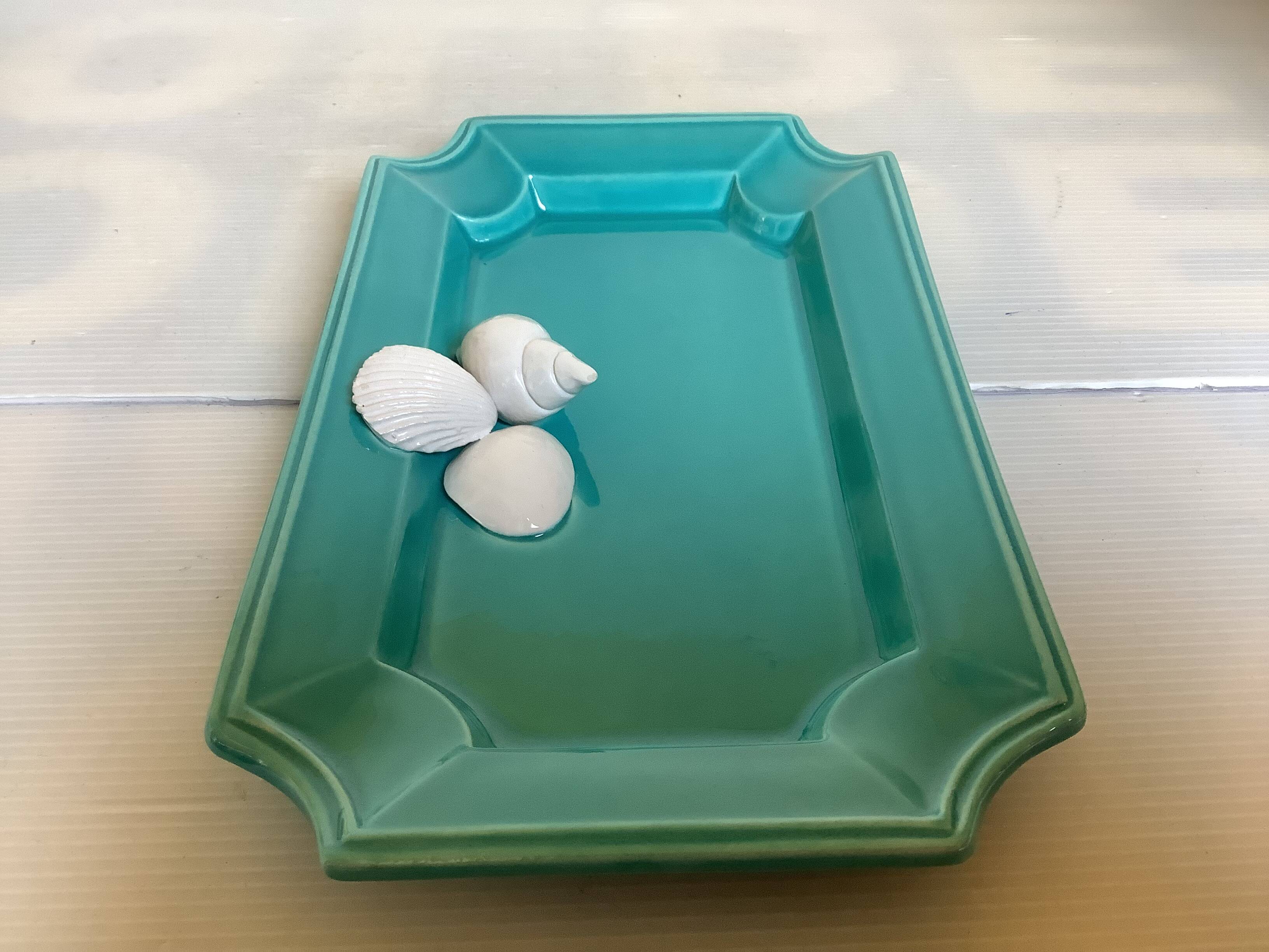 Vide poche coquillages bleu turquoise, Italie